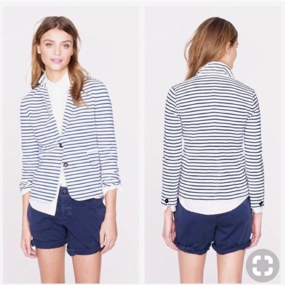 J. Crew Jackets & Blazers - J. Crew cotton striped maritime blazer, stretchy!